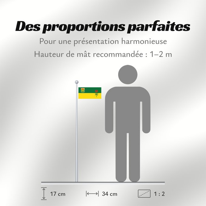 Proportions du drapeau : Saskatchewan	Banniel proviñs Saskatchewan, Kanada