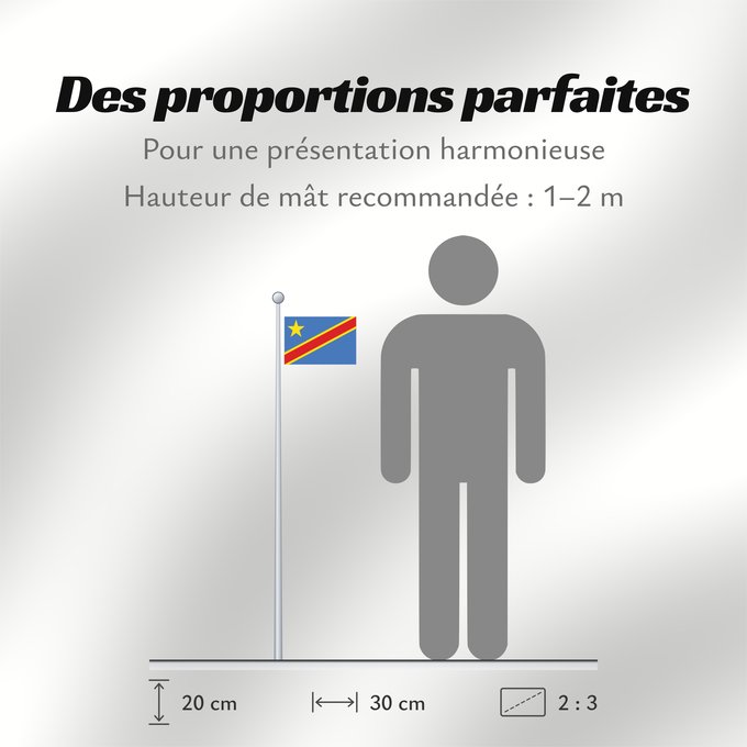 Proportions du drapeau : Democratic Republic of the Congo The national flag of the Democratic Republic of the Congo La République démocratique du Congo Rep. Dem. del Congo Demokratischen Republik Kongo Repubblica Democratica del Congo Democratische Republiek Congo علم جمهورية الك