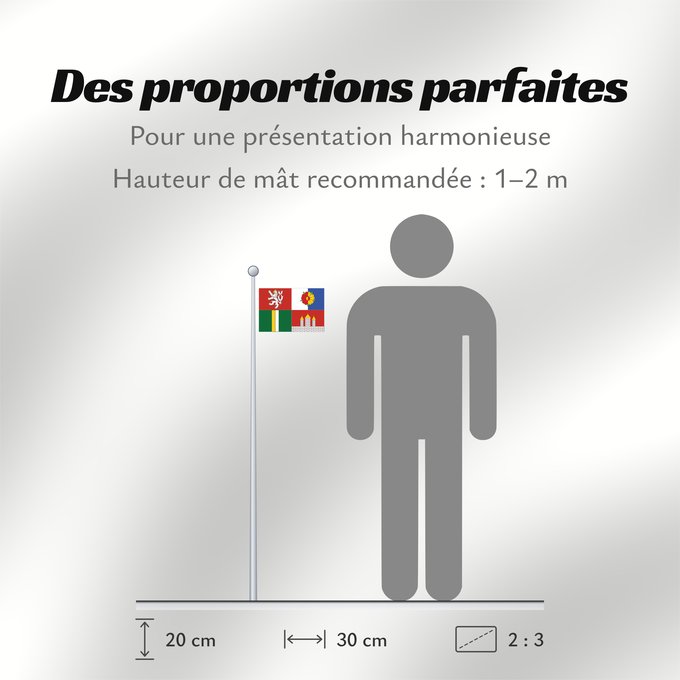Proportions du drapeau : South Bohemian Region	Région de Bohême du Sud	Südböhmische Region