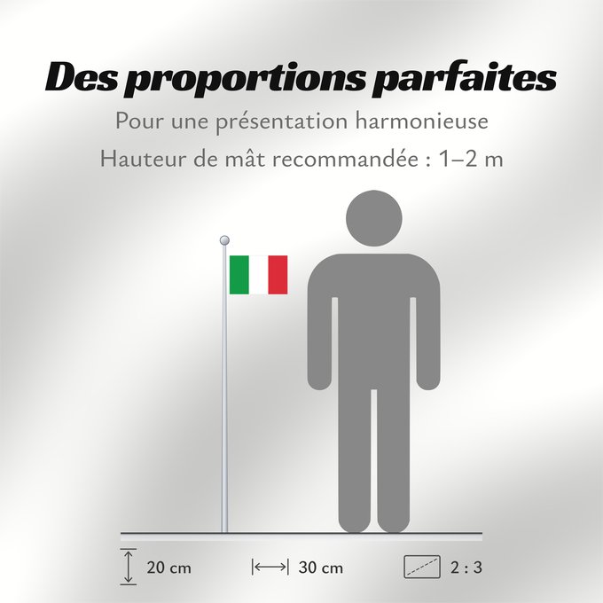 Proportions du drapeau : Italy Italie Italia Italien