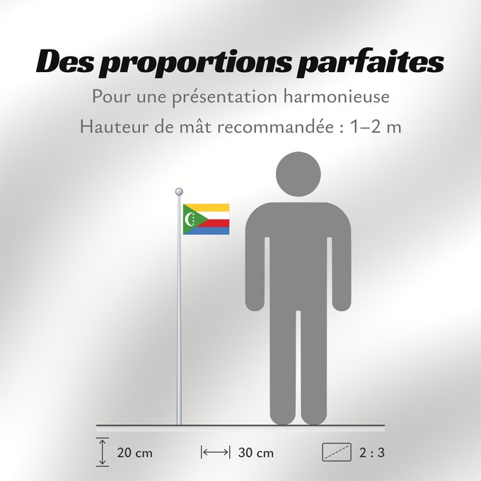 Proportions du drapeau : Comoros Comores Comoras Komoren Comore