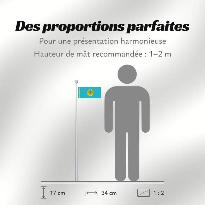 Proportions du drapeau : President of Kazakhstan Standard of the President of Kazakhstan Étendard présidentiel du Kazakhstan Estandarte presidencial de Kazajistán Standarte des Präsidenten von Kasachstan Stendardo presidenziale del Kazakistan Қазақстан президентінің байрағы Штанд