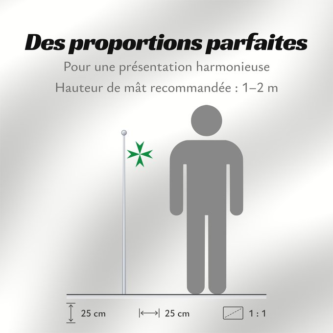 Proportions du drapeau : Militärischer und Hospitalischer Orden des Heiligen Lazarus von Jerusalem
