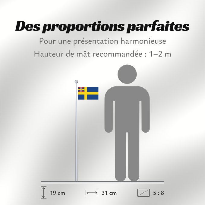 Proportions du drapeau : Swedish norwegian union