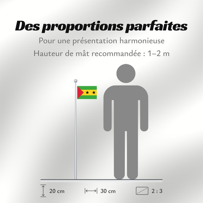 Proportions du drapeau : Sao Tome and Principe Sao Tomé-et-Principe Santo Tomé y Príncipe São Tomé und Príncipe Sao Tome e Principe