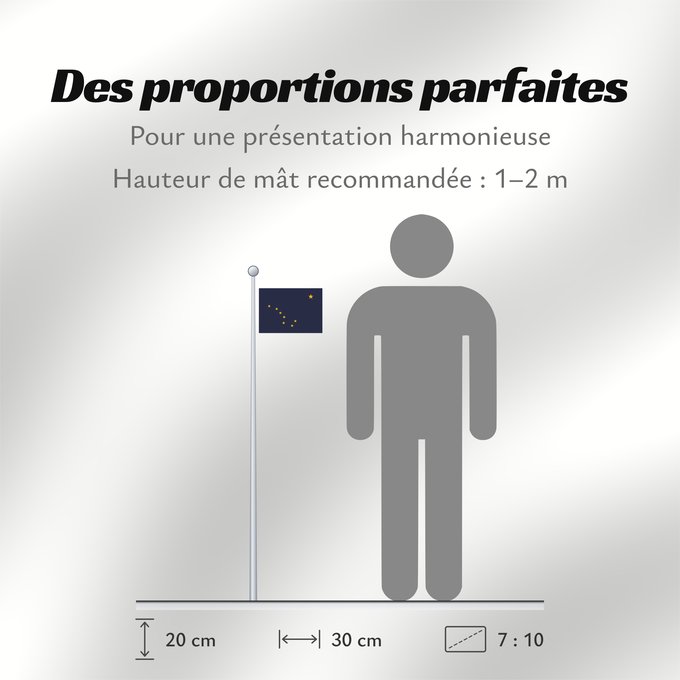 Proportions du drapeau : Alaska L Alaska Alaska Dell Alaska Banniel Alaska ᎡᏩᏐᎾ ᎦᏓᏘ Alasko De l Alaska Ka hae ‘Ālaka דגל אלסקה De Alaska Alaskam takuyaŋa Standardo di Alaska Alascae Hakʼaz Dineʼé Bikéyah Hahoodzo bidah naatʼaʼí Флаг Аляски Američke savezne države Aljaske Прапор