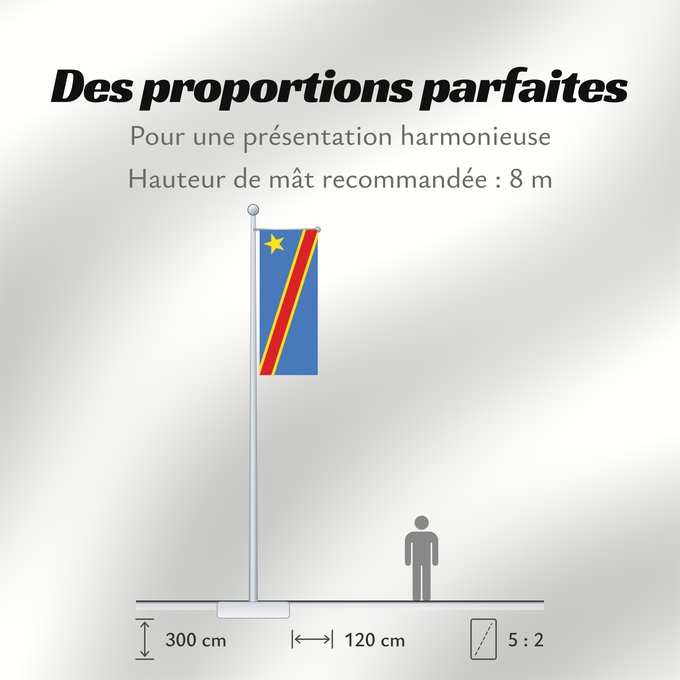 Proportions du drapeau : Democratic Republic of the Congo The national flag of the Democratic Republic of the Congo La République démocratique du Congo Rep. Dem. del Congo Demokratischen Republik Kongo Repubblica Democratica del Congo Democratische Republiek Congo علم جمهورية الك
