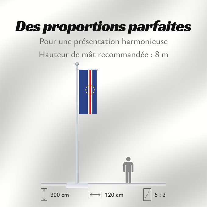 Proportions du drapeau : Cape Verde Cap-Vert Cabo Verde Kap Verde Capo Verde Kaapverdië Cabo Verde Zelenortskih otokov Kap Verdes