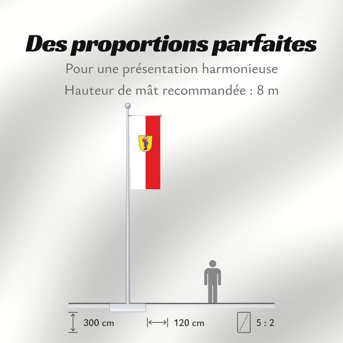 Proportions du drapeau : Altötting, St (Inn-Salzach)