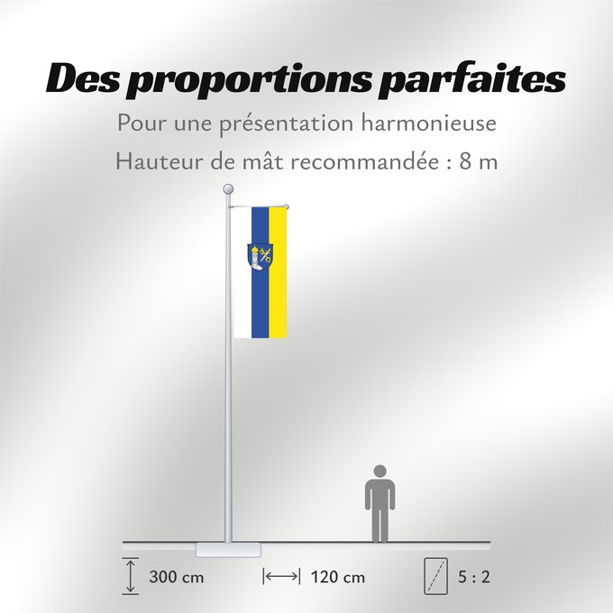 Proportions du drapeau : Kirchberg (Münchener Umland)