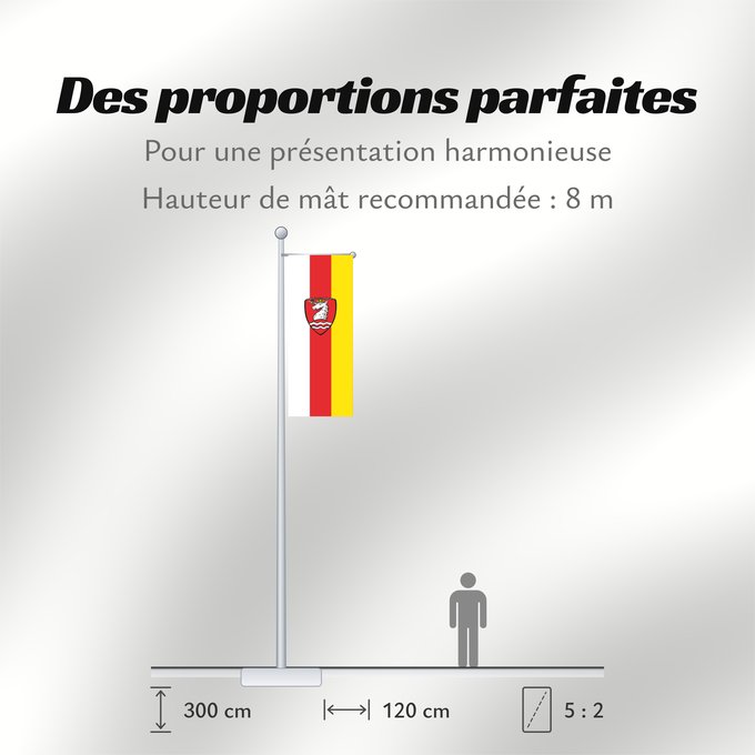Proportions du drapeau : Schondorf am Ammersee (Ammersee-Lech)