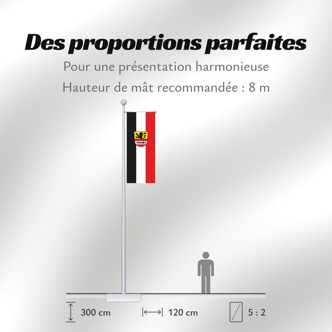 Proportions du drapeau : Niedertaufkirchen (Inn-Salzach)