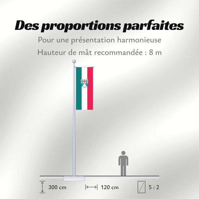 Proportions du drapeau : Garching b.München, St (Münchener Umland)