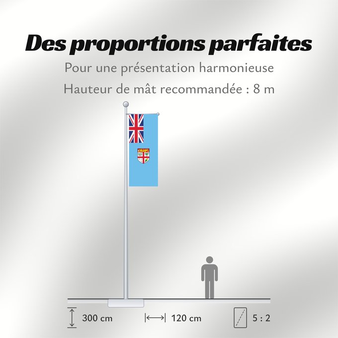 Proportions du drapeau : Fiji Fidji Fiyi Fidschi