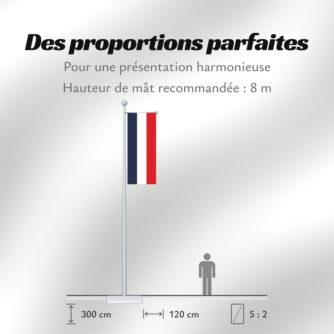 Proportions du drapeau : France Francia Frankreich France in #002654, #FFFFFF, #CE1126