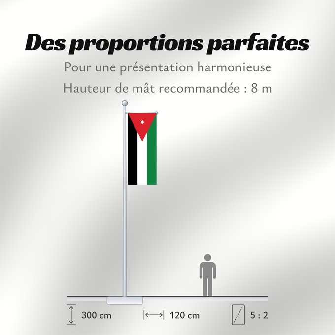 Proportions du drapeau : Jordan Jordanie Jordania Jordanien Giordania Jordanië علم الأردن Jordanio Iordaniei Флаг Иордании Jordanije Ürdün