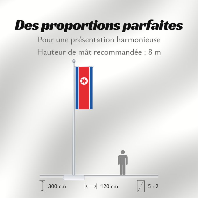Proportions du drapeau : North Korea	Korea (Democratic People's Republic) (North Korea)	Corée du Nord	Corea del Norte	Nordkorea	Corea del Nord	Noord-Korea	Coreia do Norte	Korei Północnej	Corea d o Norte	علم كوريا الشمالية	Национално знаме на Северна Корея	উত্তর কোরিয়ার জাতীয় পত