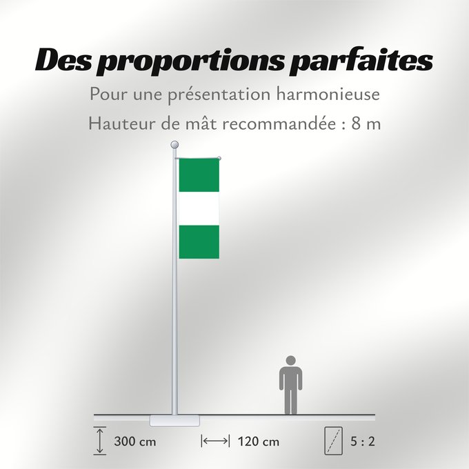 Proportions du drapeau : Nigeria	Nigéria	علم نيجيريا	Niĝerio	Okoloto nke Naigeria	Nijeri	Nigerije	Државна застава Нигерије	Àsìá ilẹ́ Naijiria