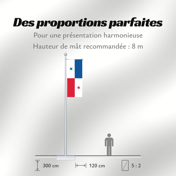 Proportions du drapeau : Panama	Panamá	Panamy	علم پَنما	Paname	Da Panamas	Panamo	Флаг Панамы