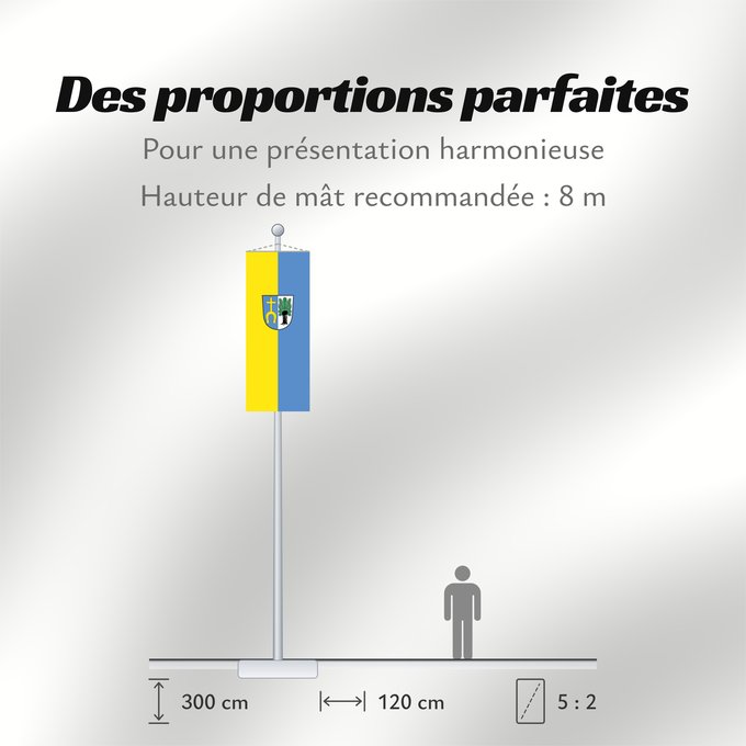 Proportions du drapeau : Kirchweidach (Inn-Salzach)