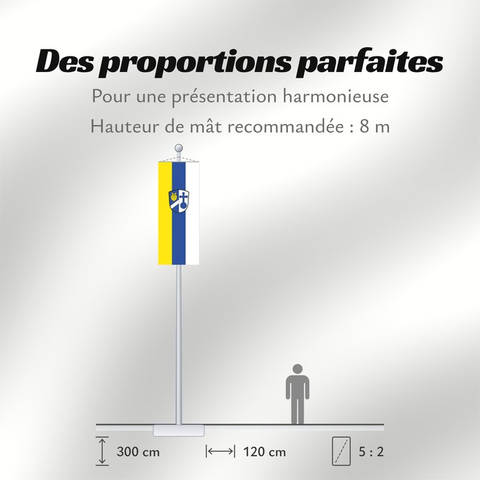 Proportions du drapeau : Feldkirchen (Münchener Umland)