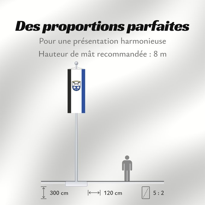 Proportions du drapeau : Gstadt a.Chiemsee (Chiemsee-Alpenland)