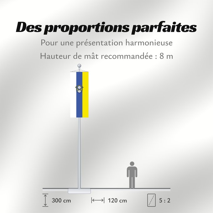 Proportions du drapeau : Tacherting (Chiemgau)