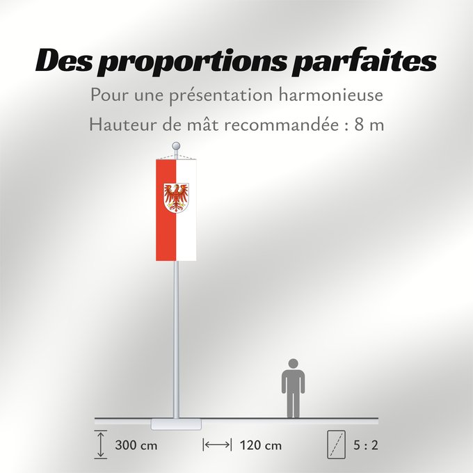 Proportions du drapeau : Brandenburg	Brandebourg	Brandeburgo