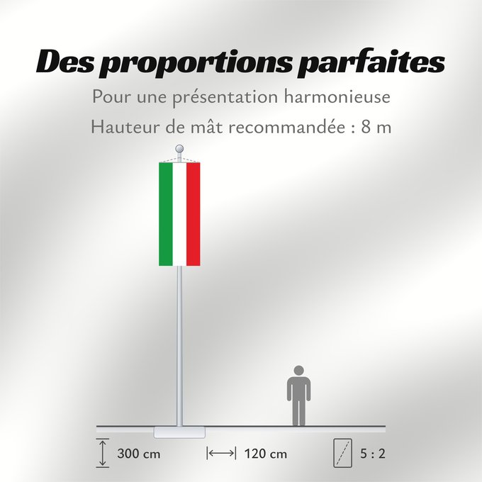 Proportions du drapeau : North Rhine-Westphalia	Civil flag of North Rhine-Westphalia	Rhénanie-du-Nord - Westphalie	Renania del Norte-Westfalia	Landesflagge Nordrhein-Westfalens	Renania Settentrionale-Vestfalia	Banniel Nordrhein-Westfalen
