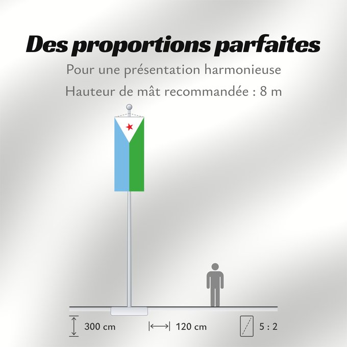 Proportions du drapeau : Djibouti	Yibuti	Dschibuti	Gibuti	Vo Dschibuti	የጅቡቲ ሰንደቅ ዓላማ	علم جيبوتي	জিবুতির পতাকা	Banniel Djibouti	Džibutská vlajka	Ĝibutio	Djibutiko bandera	Djiboutin	Ala Cîbutî	Džibučio	Sainan i Dziboti	Jiboti	Džibutija	Jabuuti	Djiboutis	Jibuti