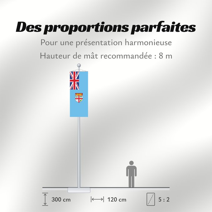 Proportions du drapeau : Fiji Fidji Fiyi Fidschi