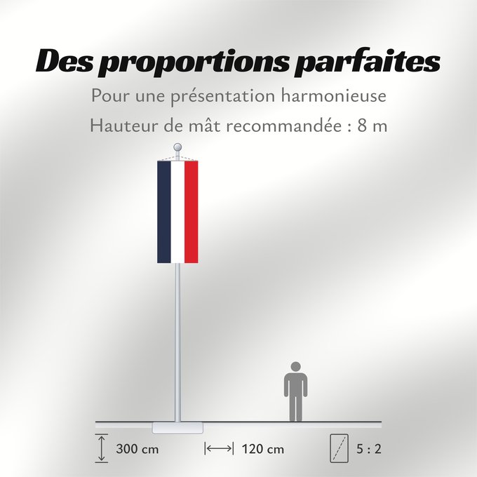 Proportions du drapeau : France Francia Frankreich France in #002654, #FFFFFF, #CE1126