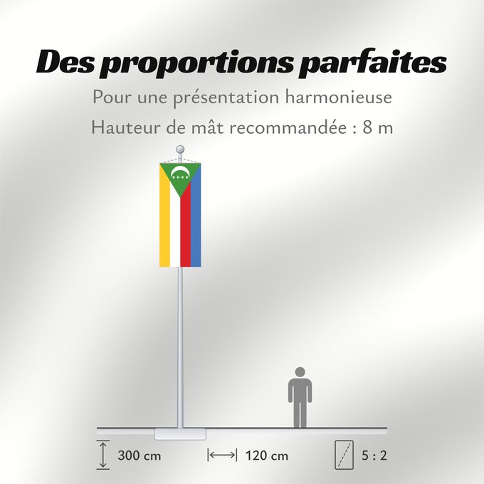 Proportions du drapeau : Comoros Comores Comoras Komoren Comore