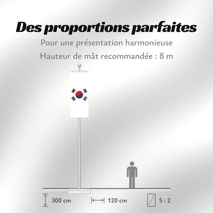 Proportions du drapeau : South Korea	Republic of Korea  South Korea	Corée du Sud	Corea del Sur	Südkoreas	Corea del Sud	Zuid-Korea	Coreia do Sul	Korei Południowej	علم كوريا الجنوبية  جمهورية كوريا	Cənubi Koreya	দক্ষিণ কোরিয়ার পতাকা	ལྷོ་ཀོ་རི་ཡ། དར་ཆ།	Južne Koreje	​大韓民國國旗 / Dâi-hà