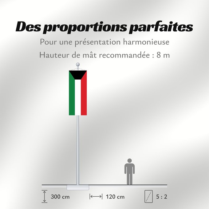 Proportions du drapeau : Kuwait Koweït Kuwaitlabel QS Les