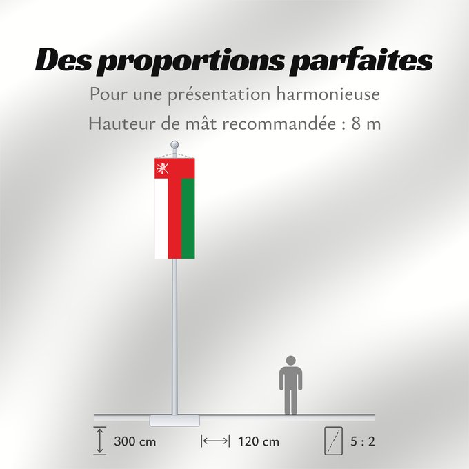 Proportions du drapeau : Oman Omán