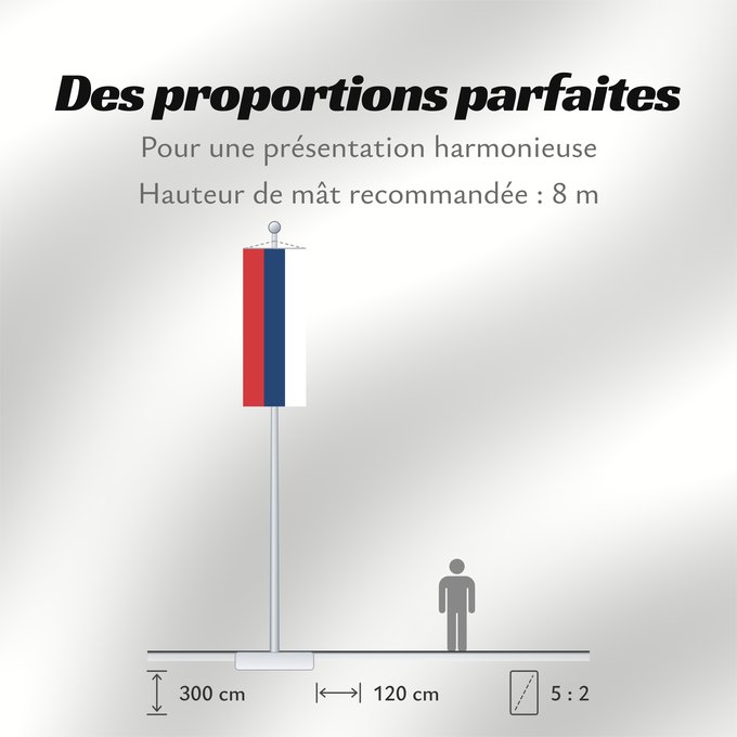 Proportions du drapeau : Civil Flag of Serbia	Civil flag of Serbia	Serbie	Serbia	Serbien	Гражданско знаме на Сърбия	Народна застава Србије	Narodna zastava Srbije	Nemzeti zászló szerbia	Народный  гражданский  флаг Сербии	Srbská národná vlajka	Kombëtar i Serbisë