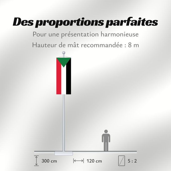 Proportions du drapeau : Sudan Soudan Sudán Soedan علم السودان Sudans