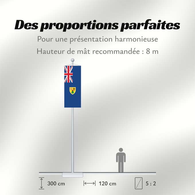 Proportions du drapeau : Turks and Caicos Islands	Turques et caiques !Îles Turques-et-Caïques	Islas Turcas y Caicos	Turks- und Caicosinseln	Turks e Caicos	Ynysoedd Turks a Caicos	DTurcach agus Caicos	Turks ha Kaykos	Флаг Тёркса и Кайкоса