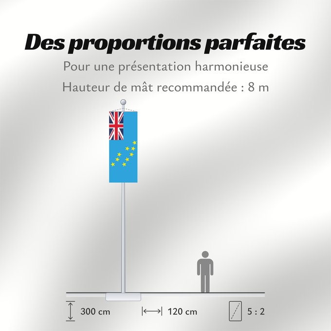 Proportions du drapeau : Tuvalu