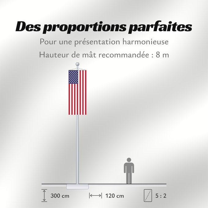Proportions du drapeau : United States Minor Outlying Islands