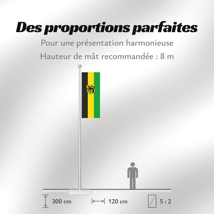 Proportions du drapeau : Wolfersdorf (Münchener Umland)