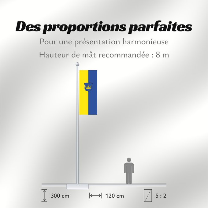 Proportions du drapeau : Kraiburg a.Inn, M (Inn-Salzach)