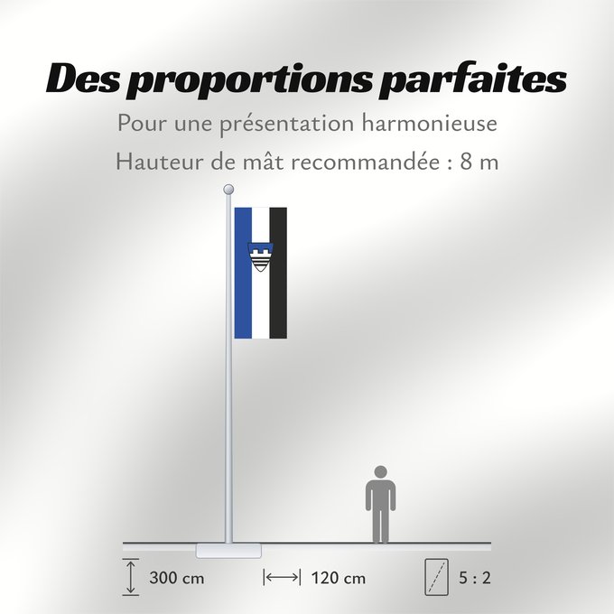 Proportions du drapeau : Baierbrunn (Münchener Umland)