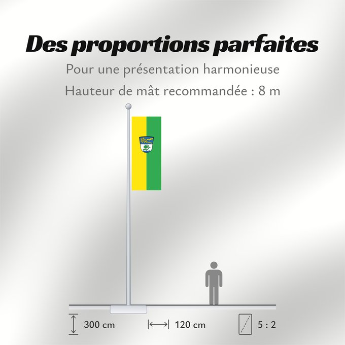 Proportions du drapeau : Unterhaching (Münchener Umland)