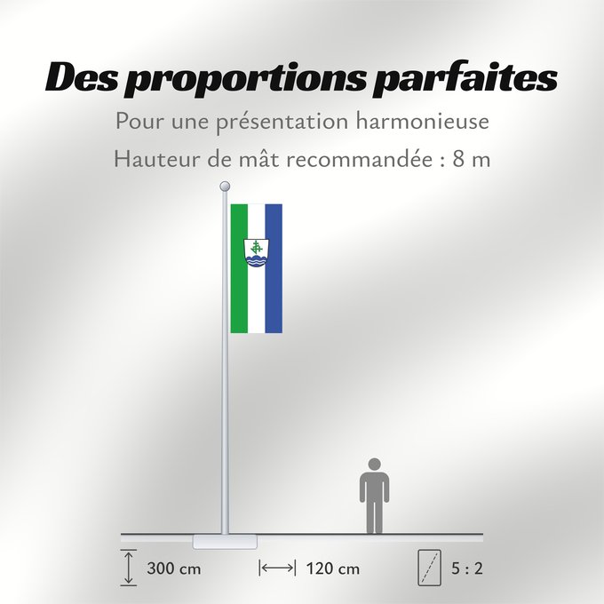 Proportions du drapeau : Bernau a.Chiemsee (Chiemsee-Alpenland)