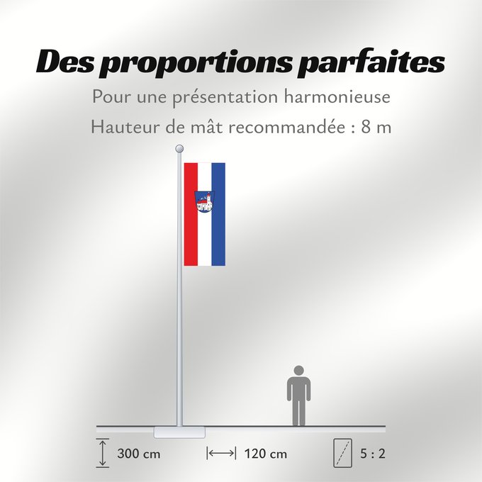 Proportions du drapeau : Rotthalmünster, M (Bayerisches Golf- und Thermenland)