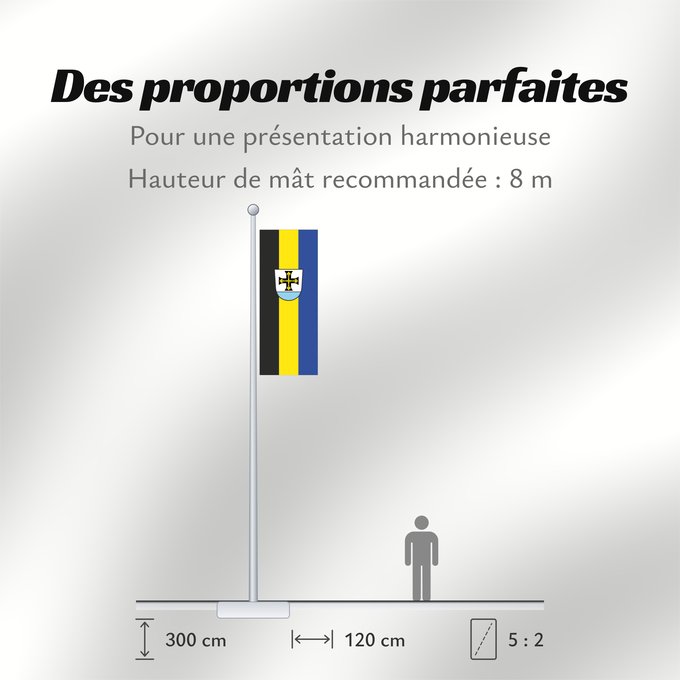 Proportions du drapeau : Postbauer-Heng, M (Bayerischer Jura)