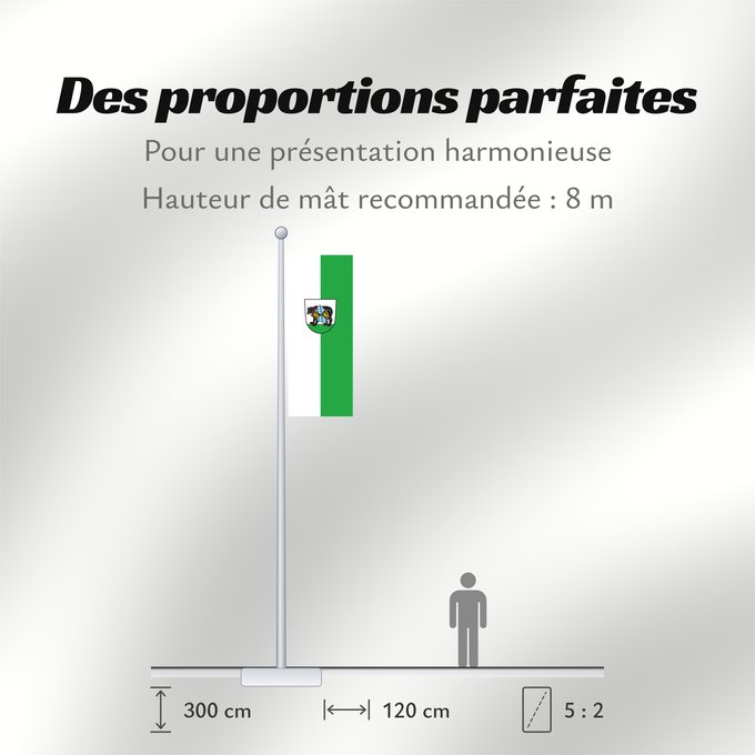 Proportions du drapeau : Bärnau, St (Oberpfälzer Wald)