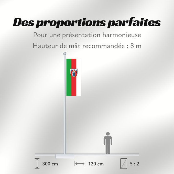 Proportions du drapeau : Aschaffenburg (Spessart-Mainland)